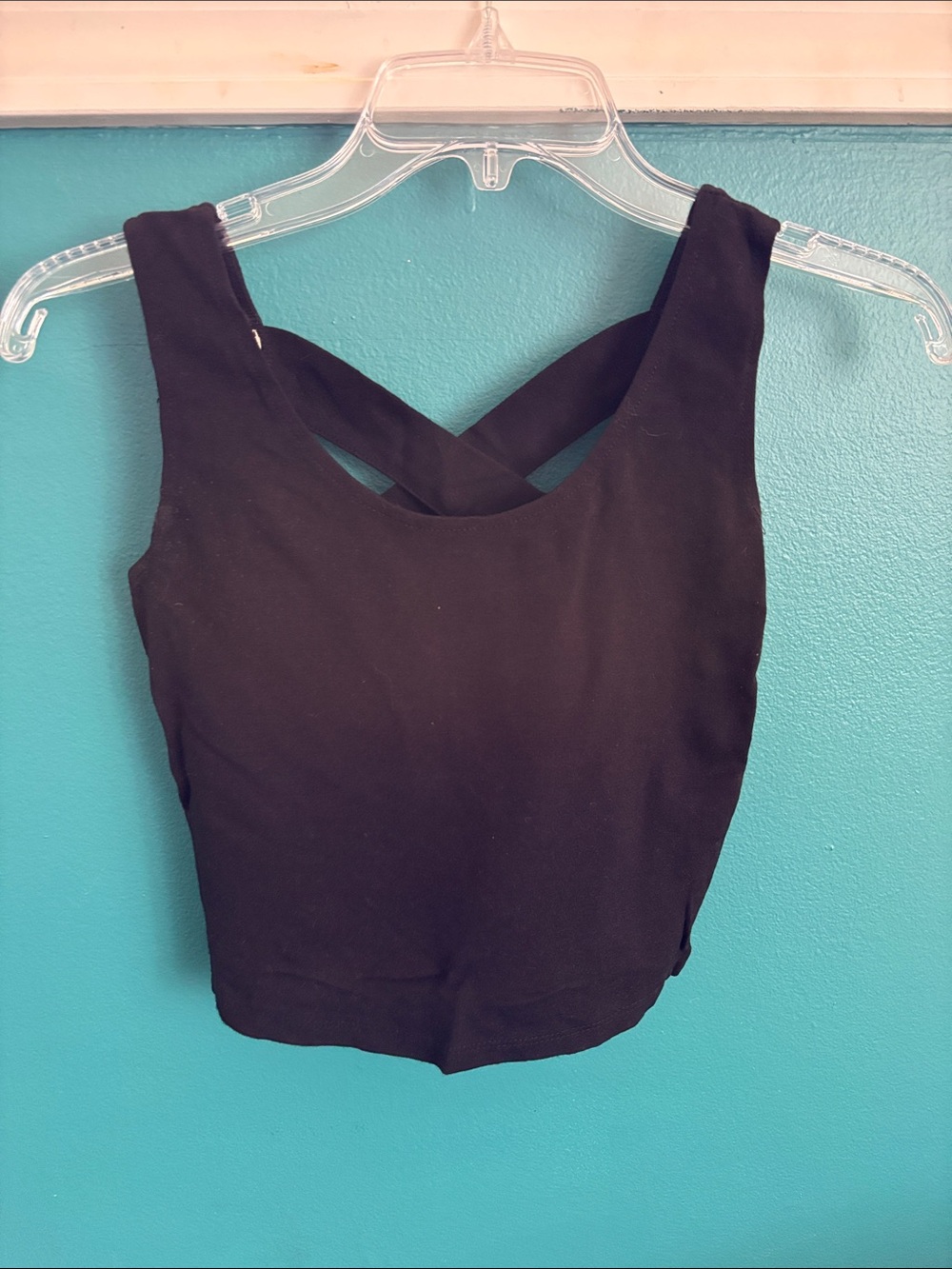 Brandy Melville Black Crossback Cropped Tank